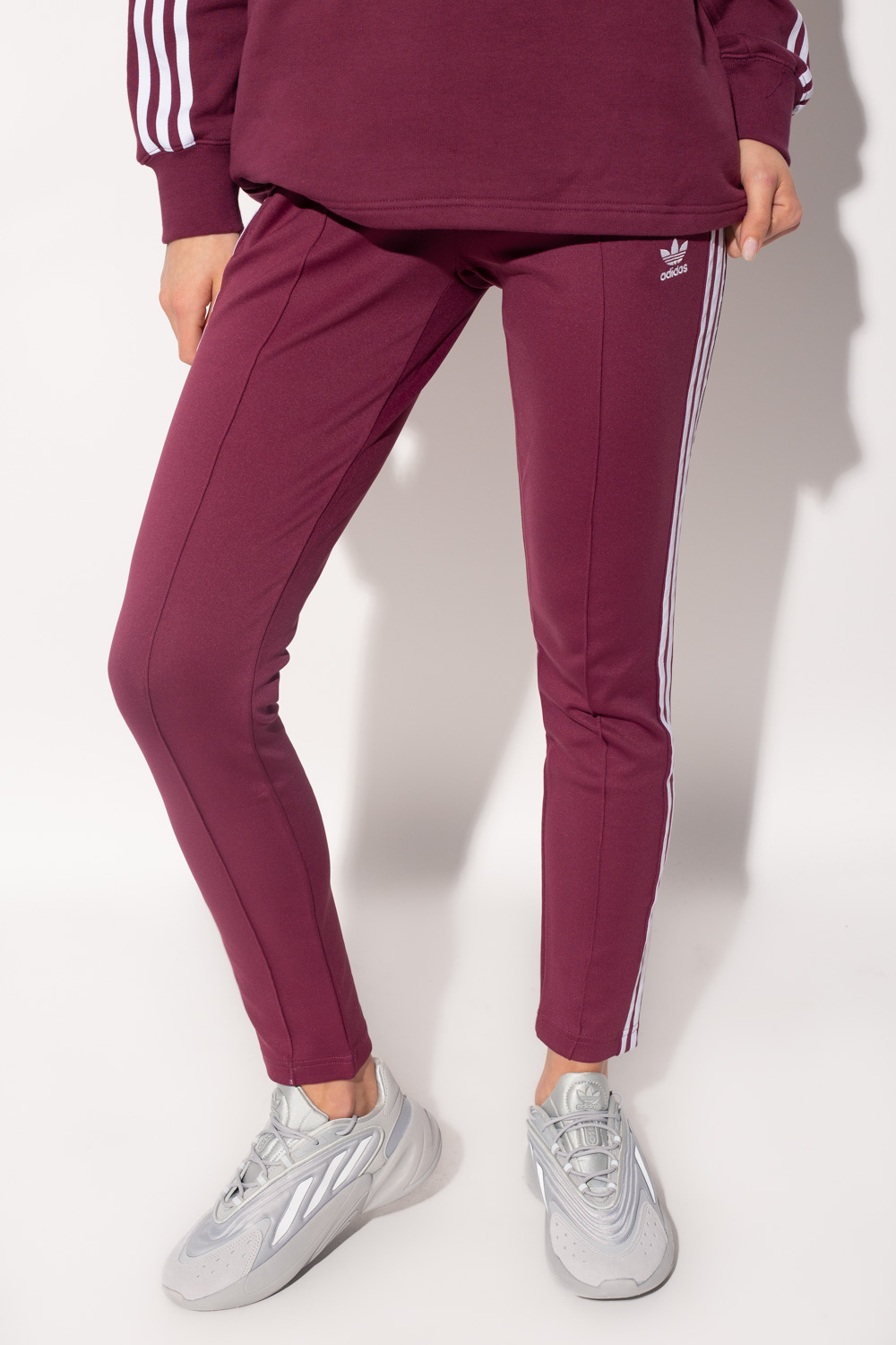 Burgundy adidas sweatpants best sale